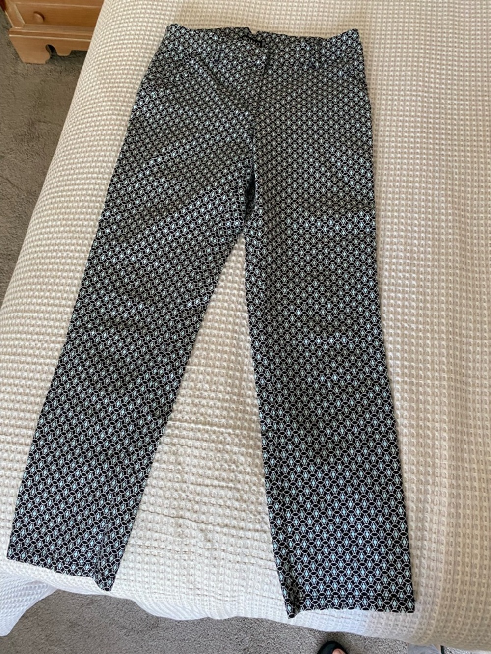 Soho Apparel Black, till blue & White Geometric Chinos